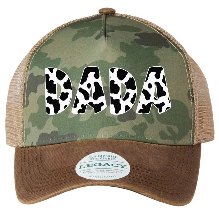 Dada Cow Print Cow Pattern Dad Daddy Father's Day Legacy Tie Dye Trucker Hat