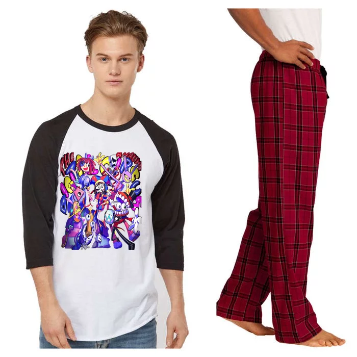 Digital Circus Pomni Cute Ragatha Jax Digitalcircus Raglan Sleeve Pajama Set