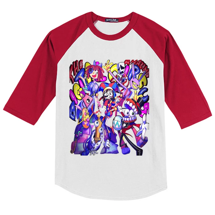 Digital Circus Pomni Cute Ragatha Jax Digitalcircus Kids Colorblock Raglan Jersey