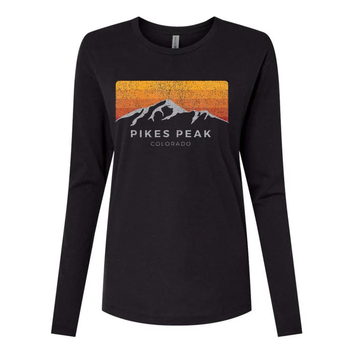 Distressed Colorado Pikes Peak Summer Edition Womens Cotton Relaxed Long Sleeve T-Shirt