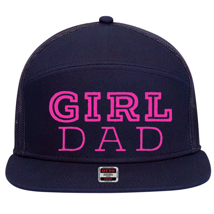 Dad Cute Pink Father & Daughter Design Fathers Day 7 Panel Mesh Trucker Snapback Hat