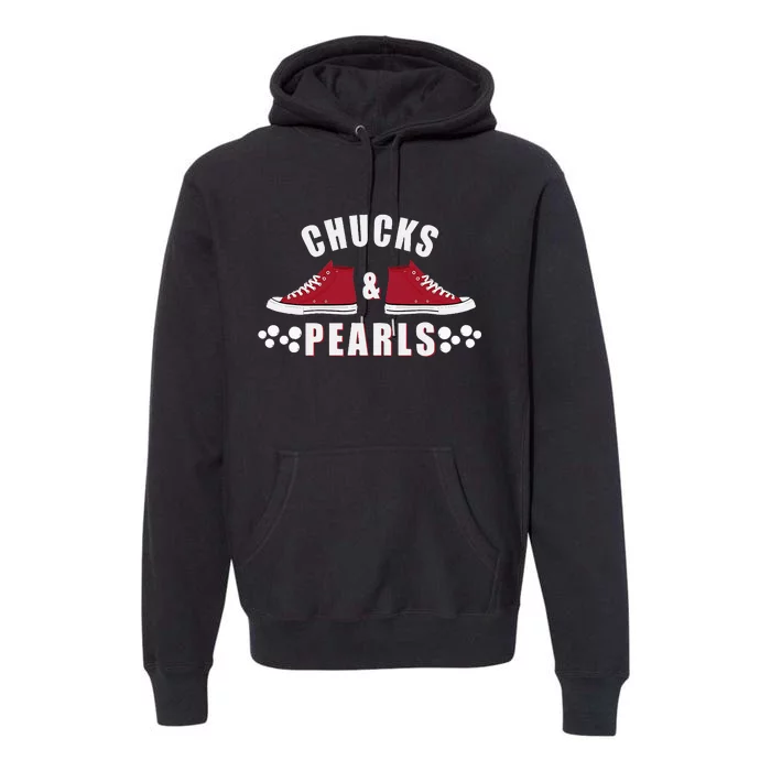 Democratic Campaign Political Rally Merch Chucks Pearls 2024 Premium Hoodie