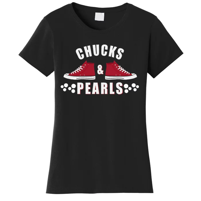 Democratic Campaign Political Rally Merch Chucks Pearls 2024 Women's T-Shirt