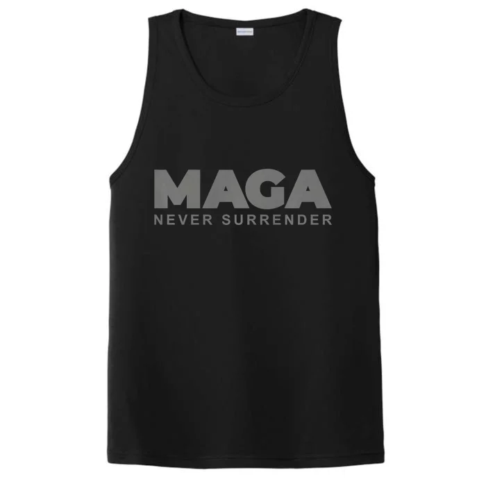 Dark Color President Trump Maga Never Surrender Usa 4th July Performance Tank