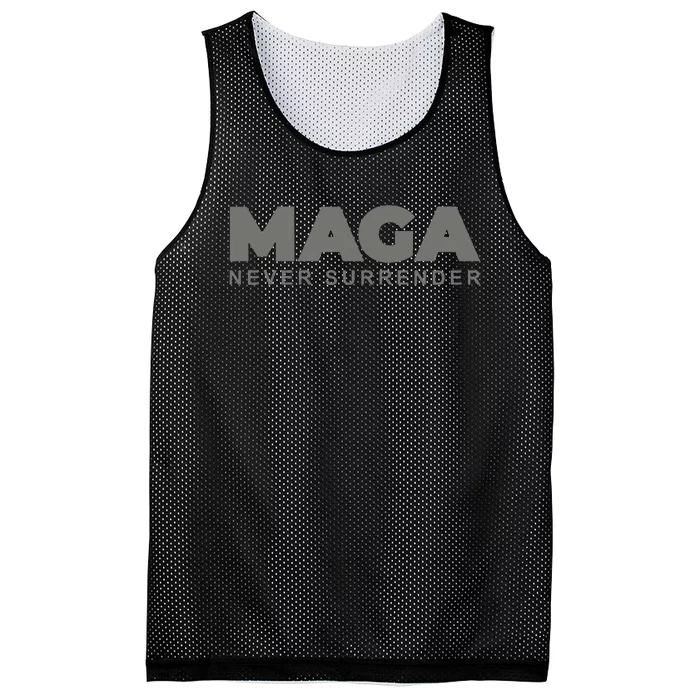 Dark Color President Trump Maga Never Surrender Mesh Reversible Basketball Jersey Tank