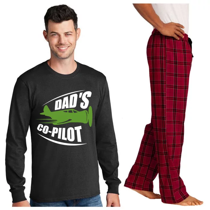 Dads Co Pilot Dad Pilot Father Son Daughter Gift Long Sleeve Pajama Set