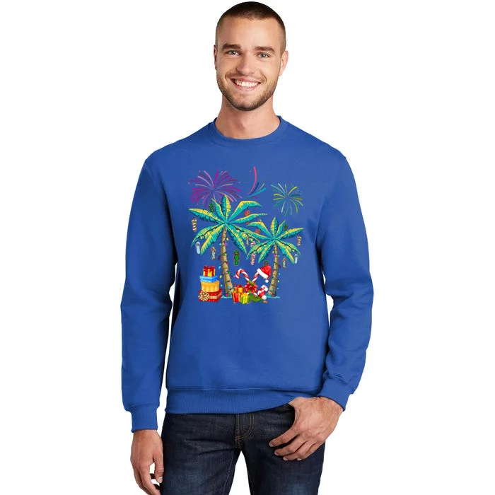 Decorated Christmas Palm Tree Tropical Xmas Coconut Lights Cute Gift Sweatshirt