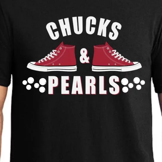 Democratic Campaign Political Rally Merch Chucks Pearls 2024 Gift Pajama Set