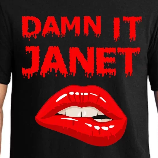 Damn It Janet with Bitting Red Lips of Pleasure Pajama Set