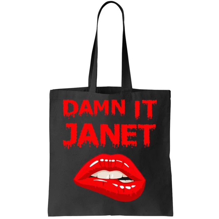 Damn It Janet with Bitting Red Lips of Pleasure Tote Bag