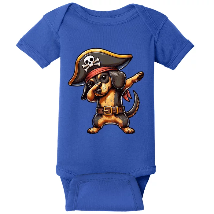 Dabbing Cute Pirate Dachshund Dog Halloween Funny Gift Baby Bodysuit