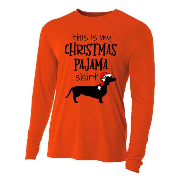 Dachshund Christmas Pajama Cute Gift Funny Doxie Christmas Gift Cooling Performance Long Sleeve Crew