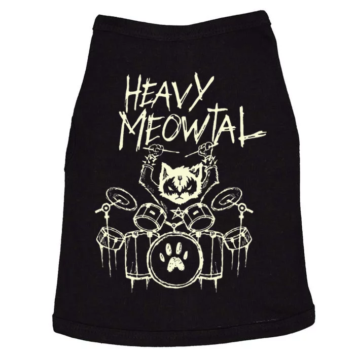 Drummer Cat Playing Drum Heavy Metal Headbanger Gift Doggie Tank