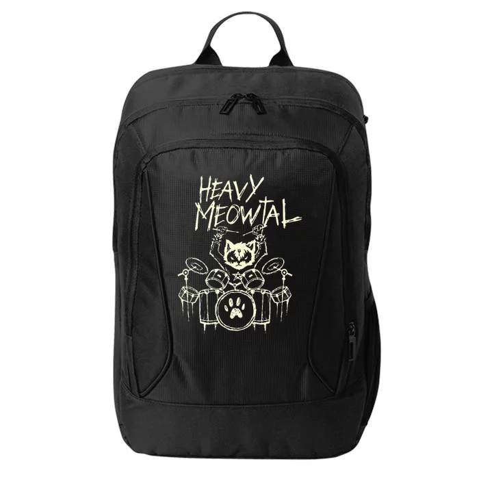 Drummer Cat Playing Drum Heavy Metal Headbanger Gift City Backpack