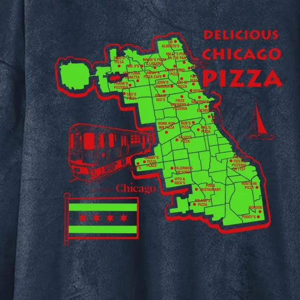 Delicious Chicago Pizza Hooded Wearable Blanket