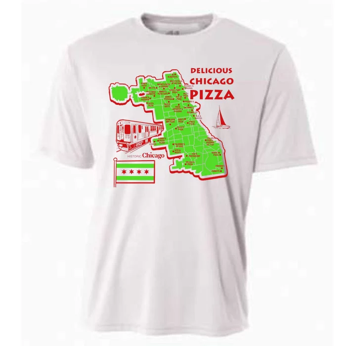 Delicious Chicago Pizza Cooling Performance Crew T-Shirt