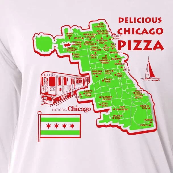 Delicious Chicago Pizza Cooling Performance Long Sleeve Crew