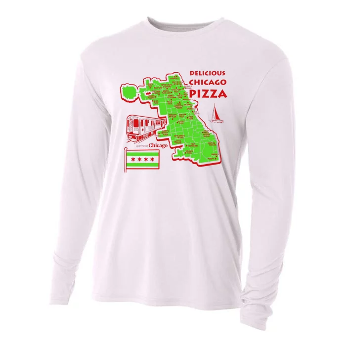 Delicious Chicago Pizza Cooling Performance Long Sleeve Crew