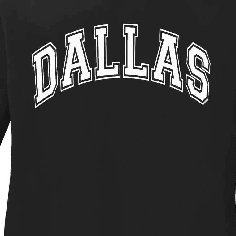 Dallas City Pride Retro Design Ladies Long Sleeve Shirt