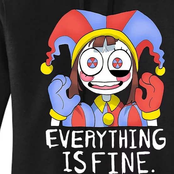 Digital Circus Pomni Everything Is Fine Women's Pullover Hoodie