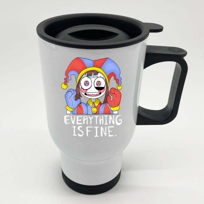 Digital Circus Pomni Everything Is Fine Front & Back Stainless Steel Travel Mug