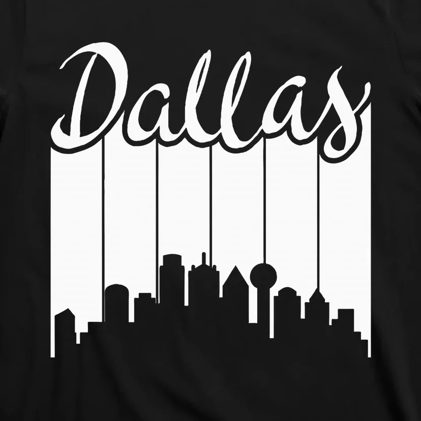 Dallas City Pride Retro Skyline Silhouette Image T-Shirt