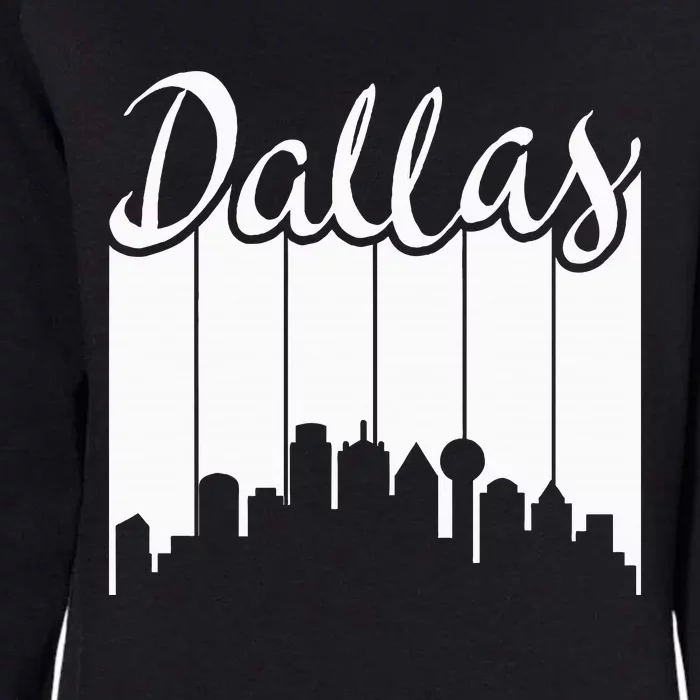 Dallas City Pride Retro Skyline Silhouette Image Womens California Wash Sweatshirt