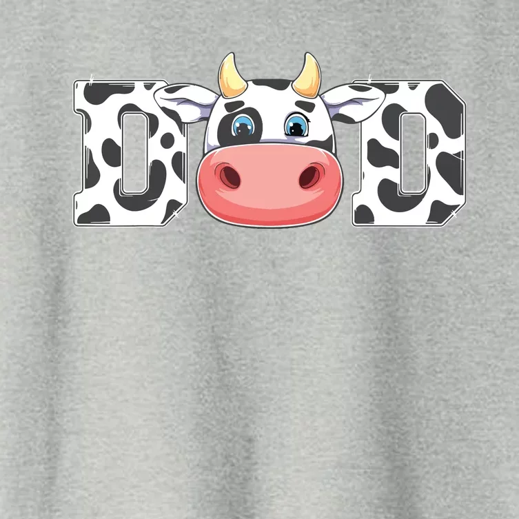 Dad Cow Print Cowboy Animal Pattern Farmer Cow Father Dad Women's Crop Top Tee