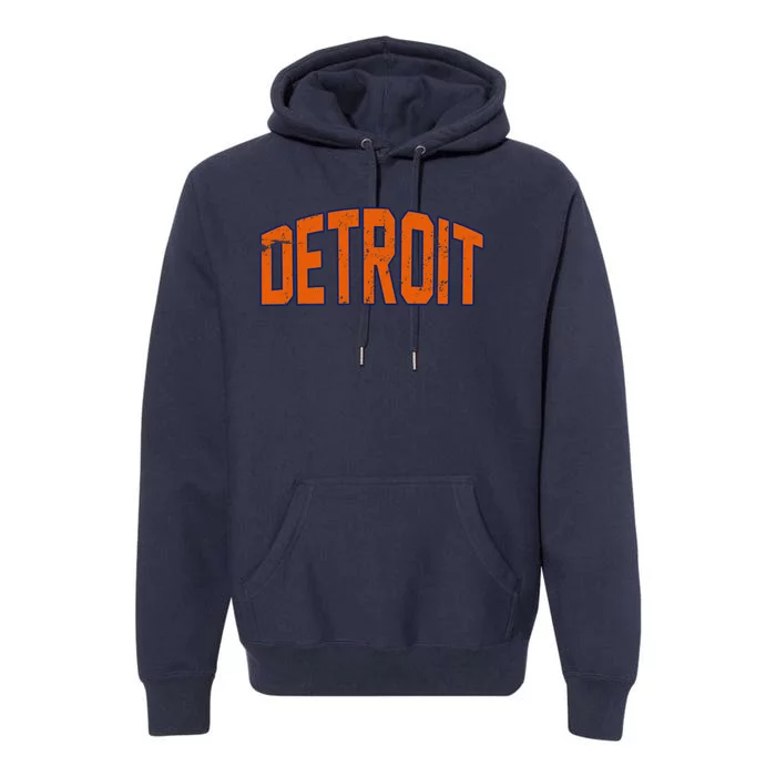 Detroit City Retro Vintage Premium Hoodie