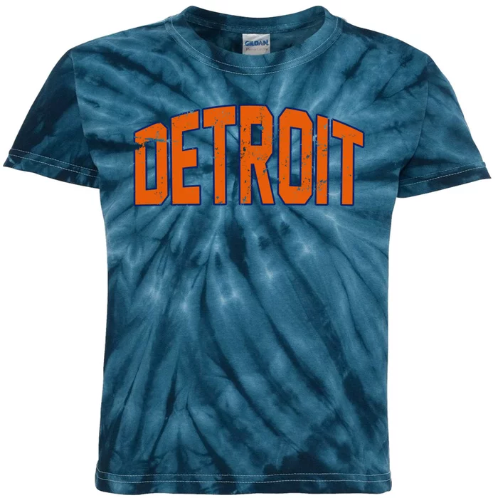 Detroit City Retro Vintage Kids Tie-Dye T-Shirt