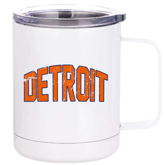 Detroit City Retro Vintage Front & Back 12oz Stainless Steel Tumbler Cup