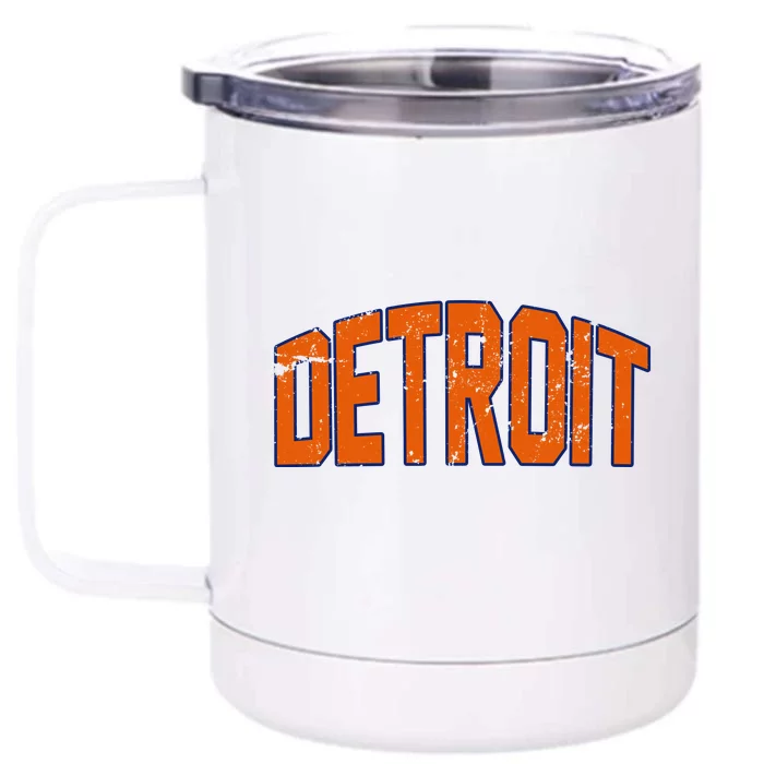 Detroit City Retro Vintage Front & Back 12oz Stainless Steel Tumbler Cup