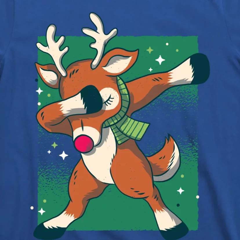 Dabbing Christmas Reindeer Funny Costume Red Nosed Funny Gift T-Shirt