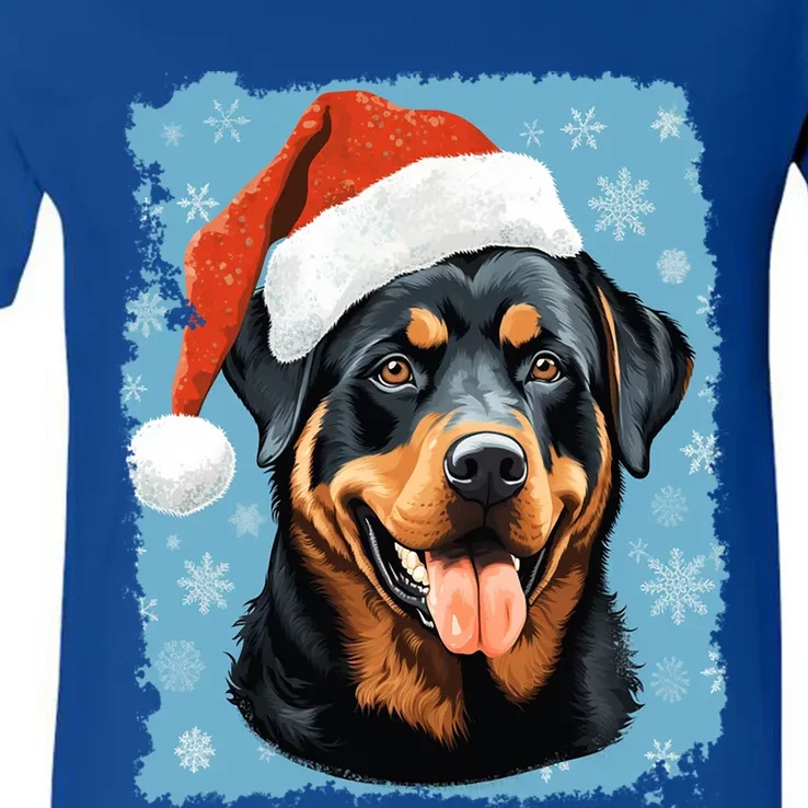 Dog Cute Rottweiler Christmas Great Gift V-Neck T-Shirt