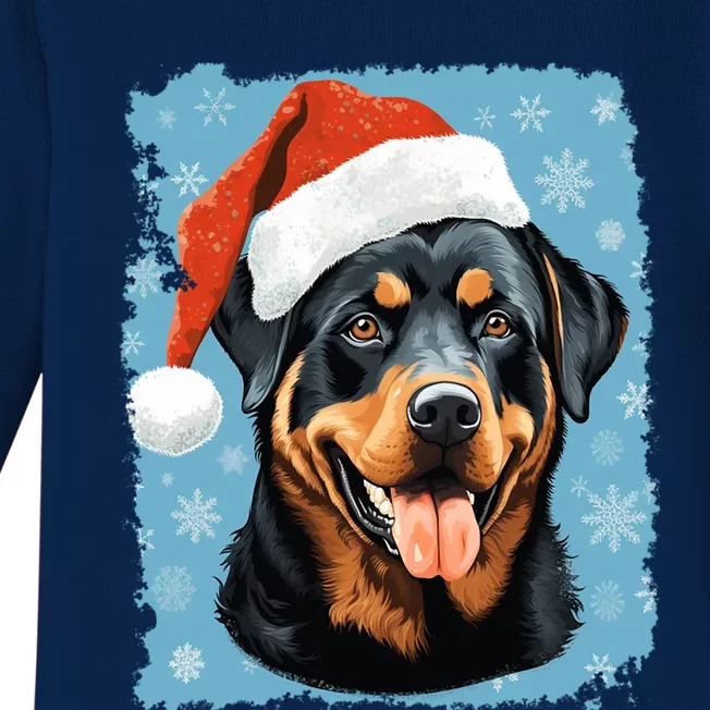 Dog Cute Rottweiler Christmas Great Gift Baby Long Sleeve Bodysuit