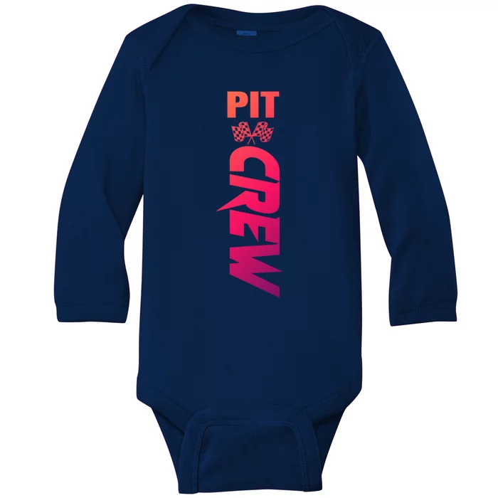 Dirt Car Racing Racetrack Speedway Race Car Team Pit Crew Cute Gift Baby Long Sleeve Bodysuit