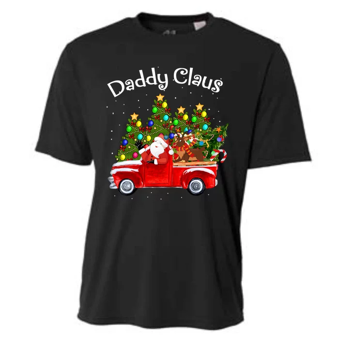 Daddy Claus Riding Car Santa Pickup Reindeer Christmas Tree Funny Gift Cooling Performance Crew T-Shirt