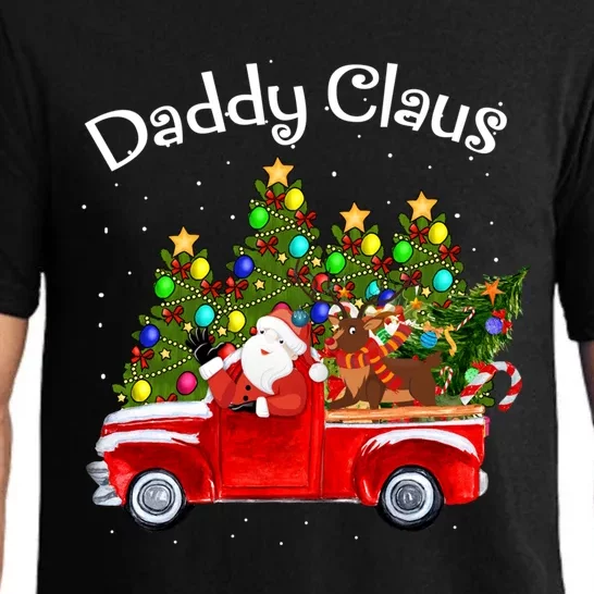 Daddy Claus Riding Car Santa Pickup Reindeer Christmas Tree Funny Gift Pajama Set