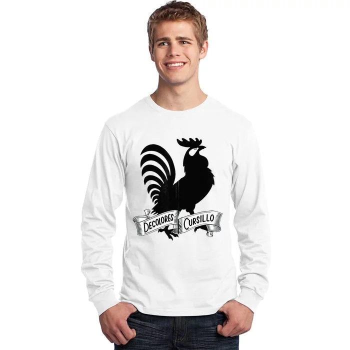 DeColores Cursillo Rooster With Banner Faith Religion Tall Long Sleeve T-Shirt