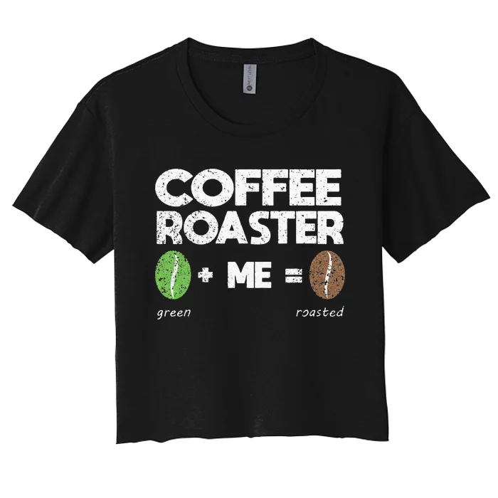 Distressed Coffee Roaster Roasted Bean Master Of Roasting Women's Crop Top Tee