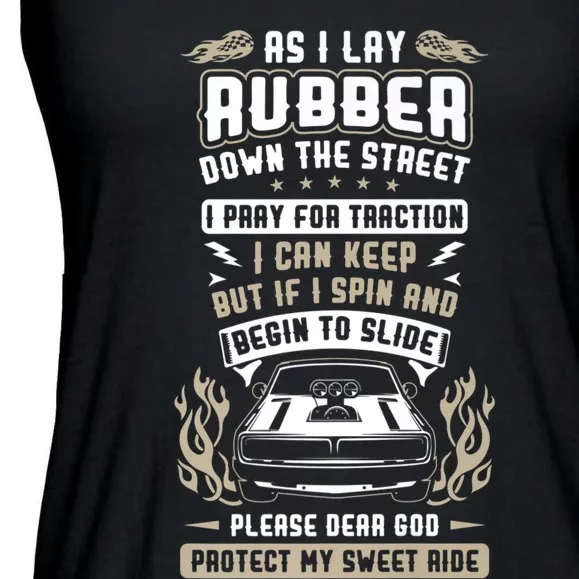 Drag Car Racing Prayer Ladies Essential Flowy Tank