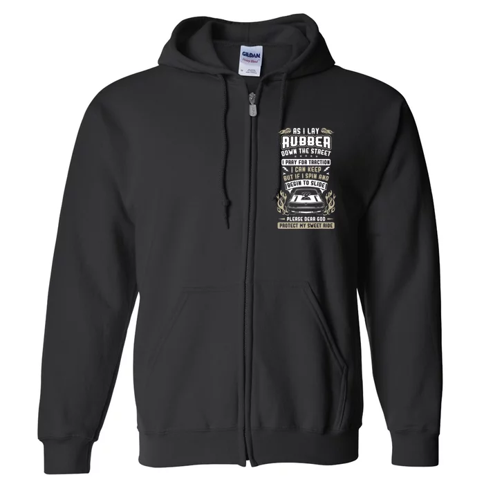 Drag Car Racing Prayer Full Zip Hoodie