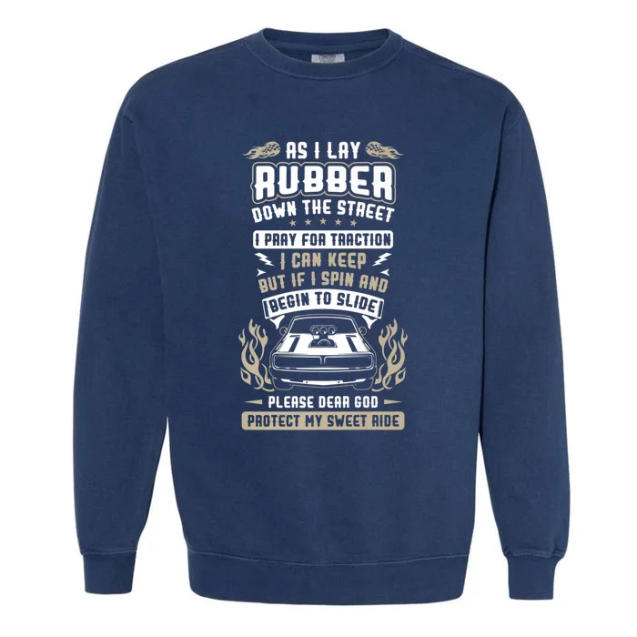 Drag Car Racing Prayer Garment-Dyed Sweatshirt