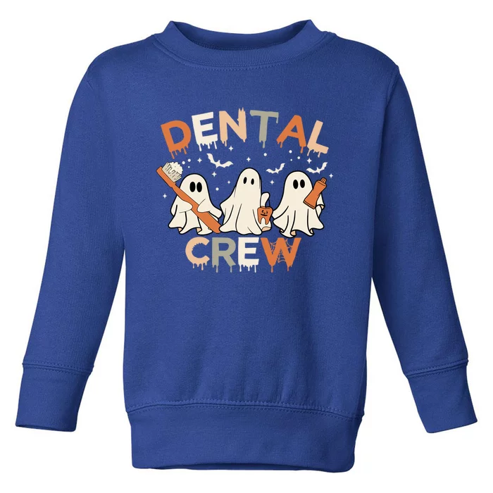 Dental Crew Retro Toothbrush Boo Teeth Halloween For Dentist Gift Toddler Sweatshirt