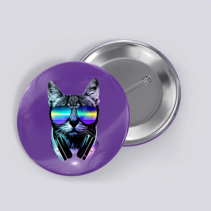 DJ Cat Retro Button