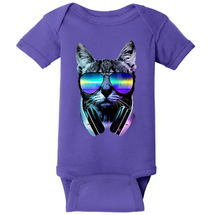 DJ Cat Retro Baby Bodysuit