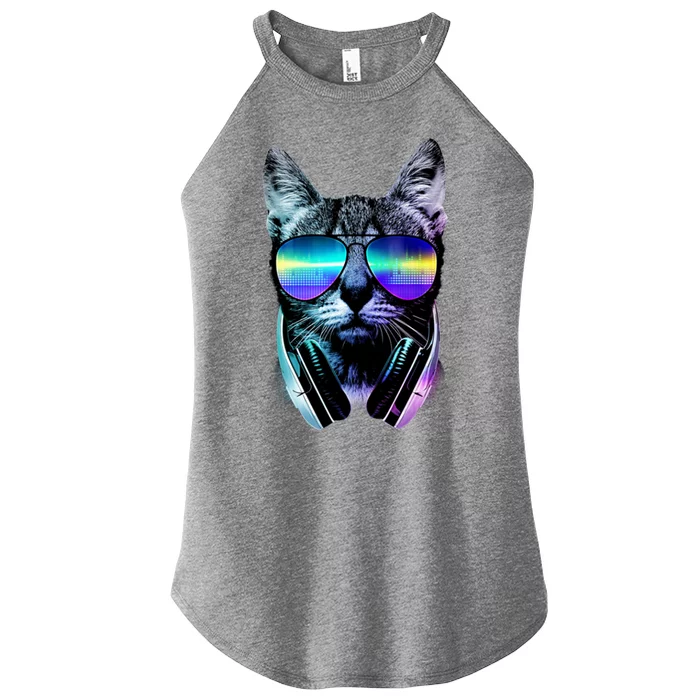 DJ Cat Retro Women’s Perfect Tri Rocker Tank