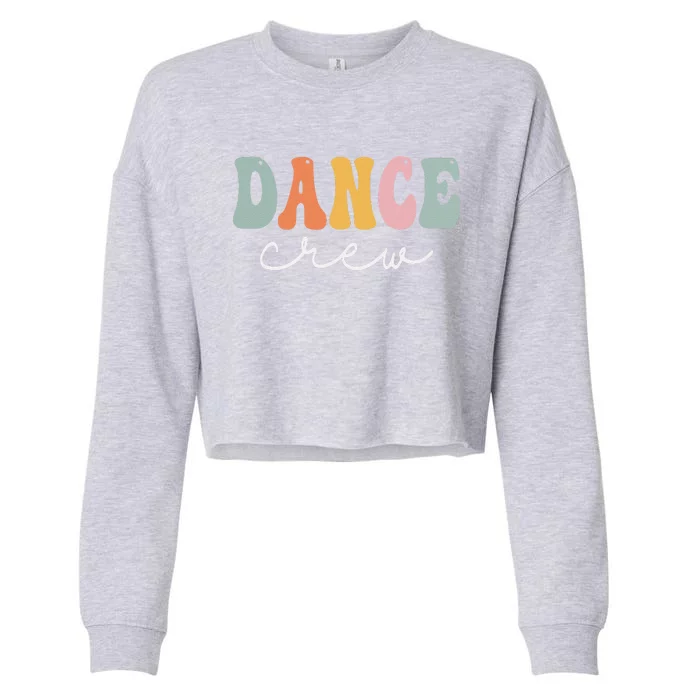 Dance Crew Retro Groovy Vintage Happy First Day Of School Cropped Pullover Crew