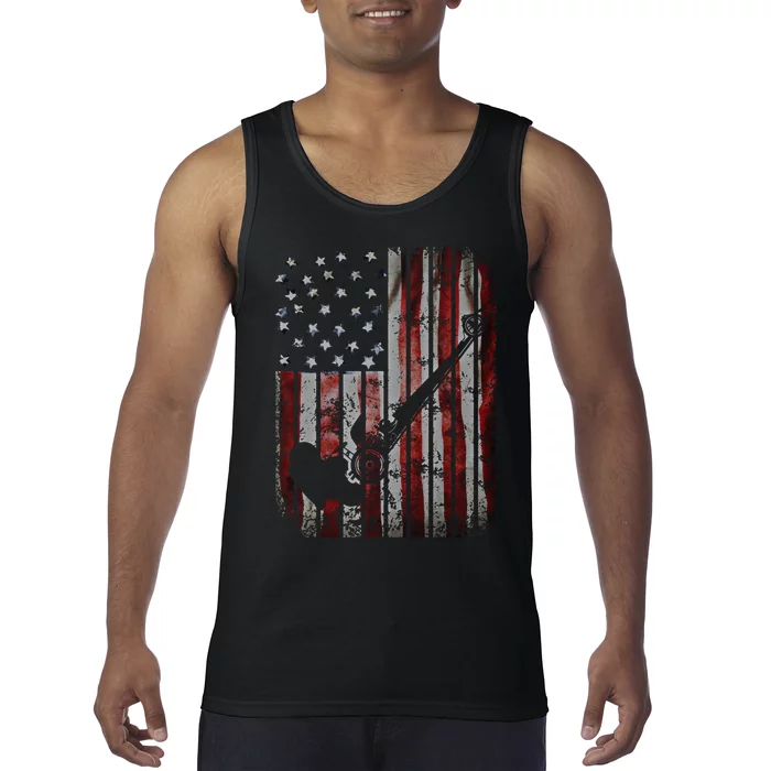 Drag Car Racing American Flag Top Fuel Dragster Hot Rod Gift Tank Top