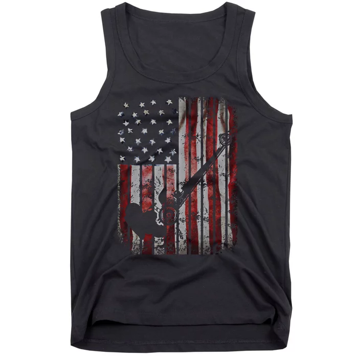 Drag Car Racing American Flag Top Fuel Dragster Hot Rod Gift Tank Top